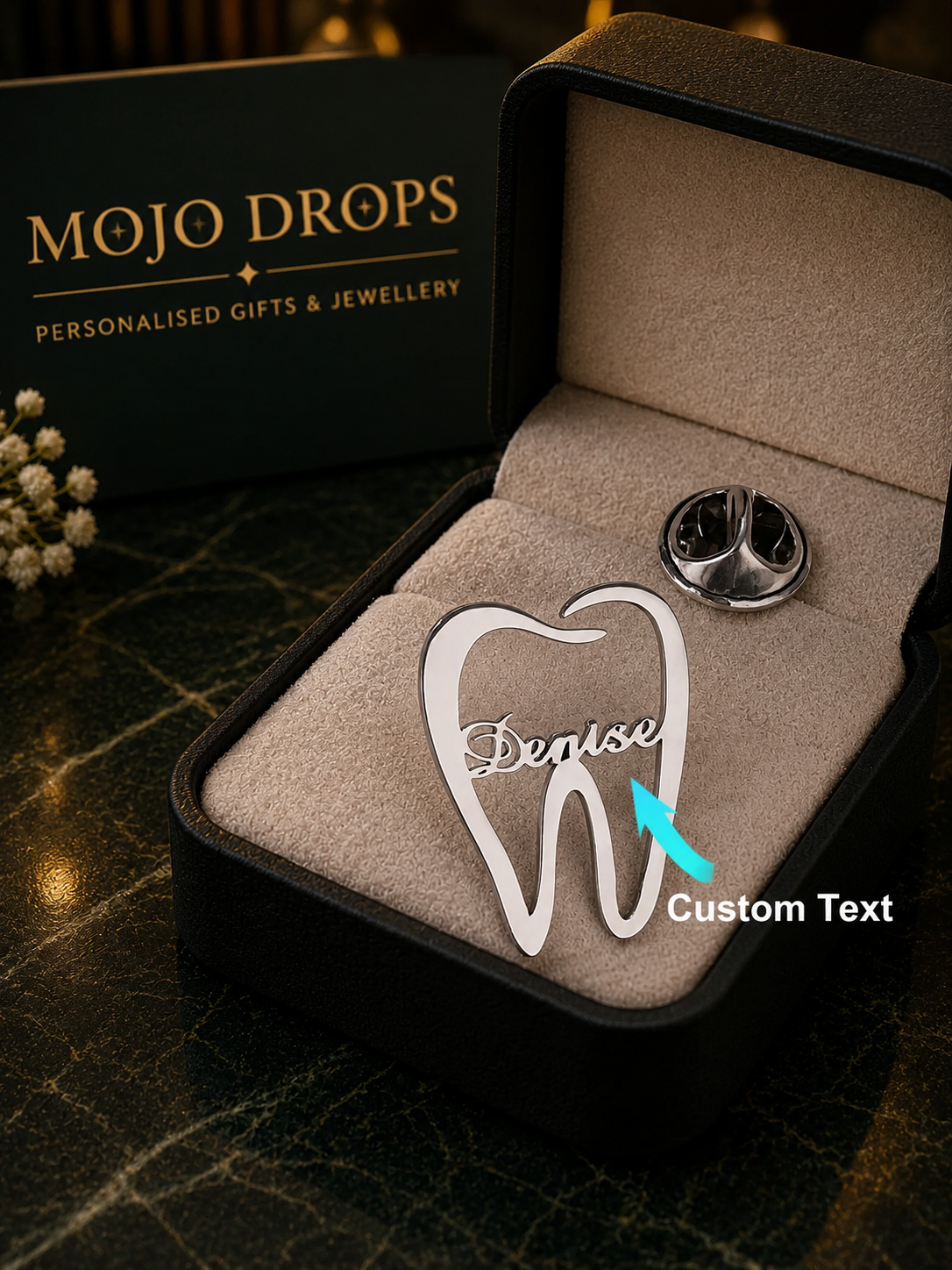 Custom Tooth Name Brooch
