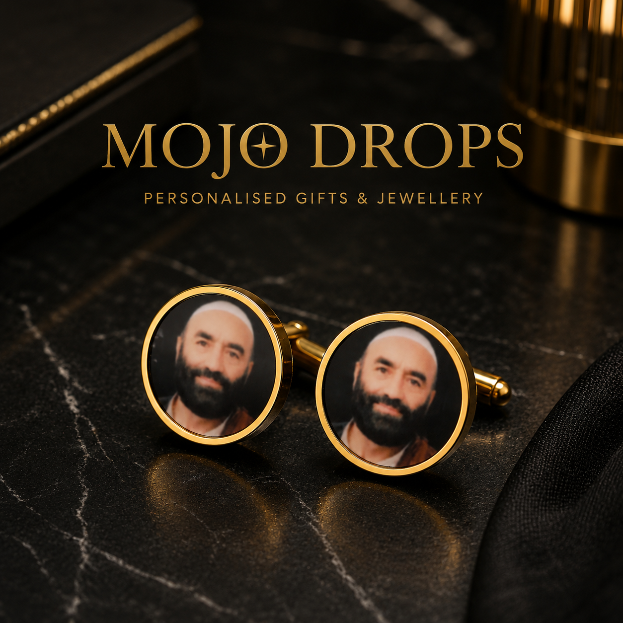CD318  Custom Round Photo Cufflinks