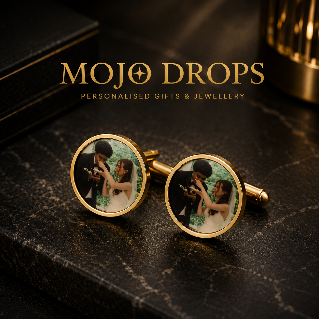 CD318  Custom Round Photo Cufflinks