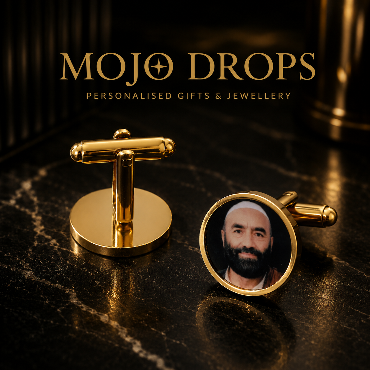 CD318  Custom Round Photo Cufflinks