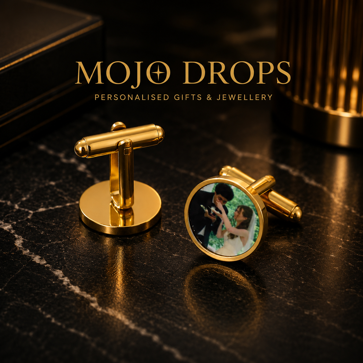 CD318  Custom Round Photo Cufflinks