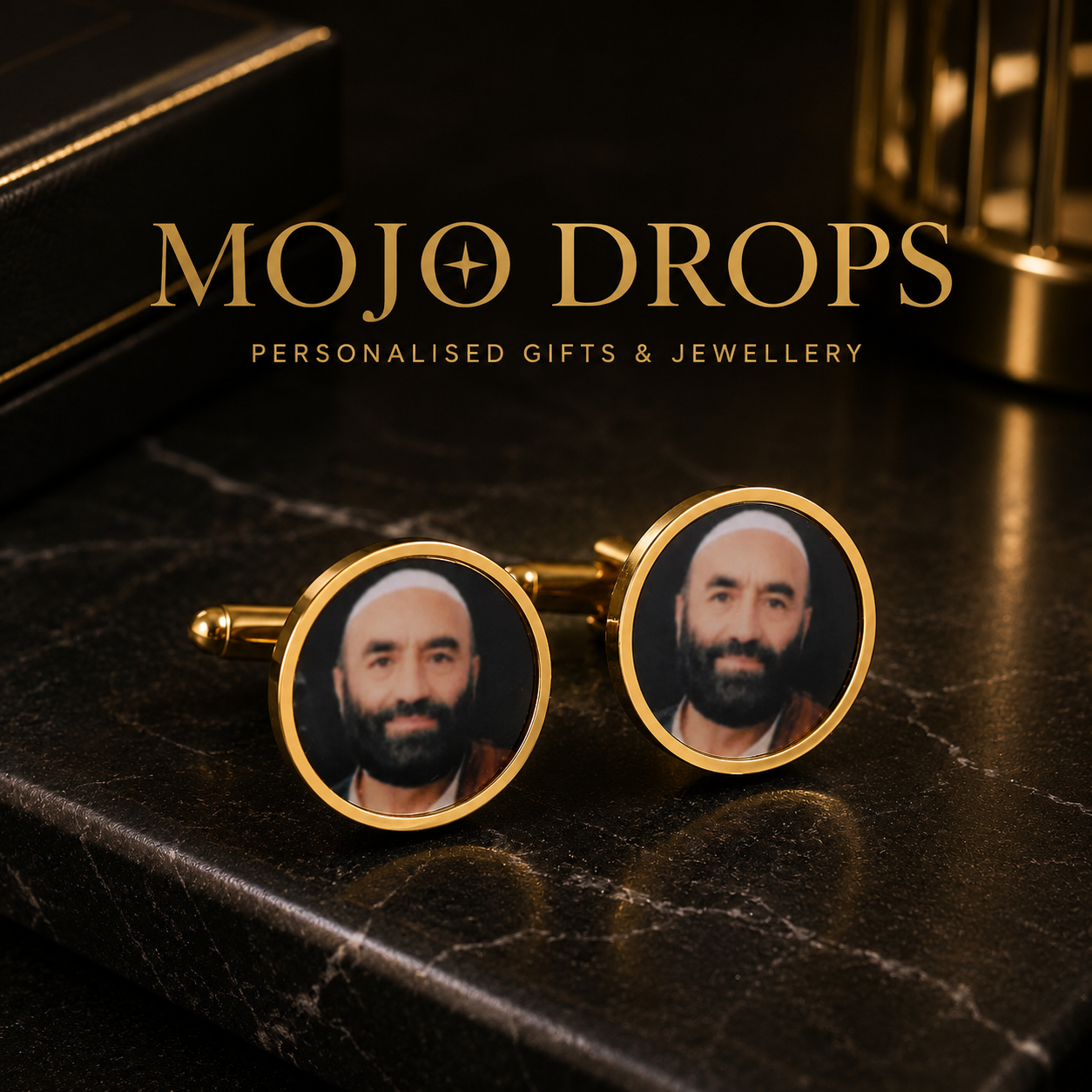 CD318  Custom Round Photo Cufflinks