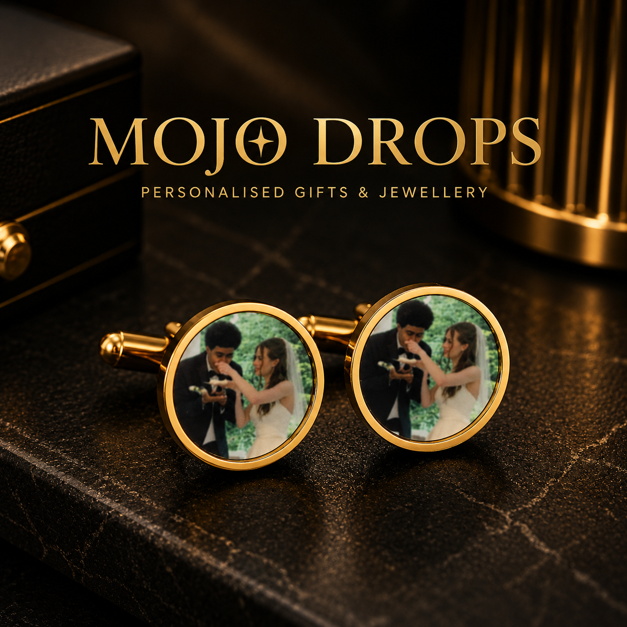 CD318  Custom Round Photo Cufflinks
