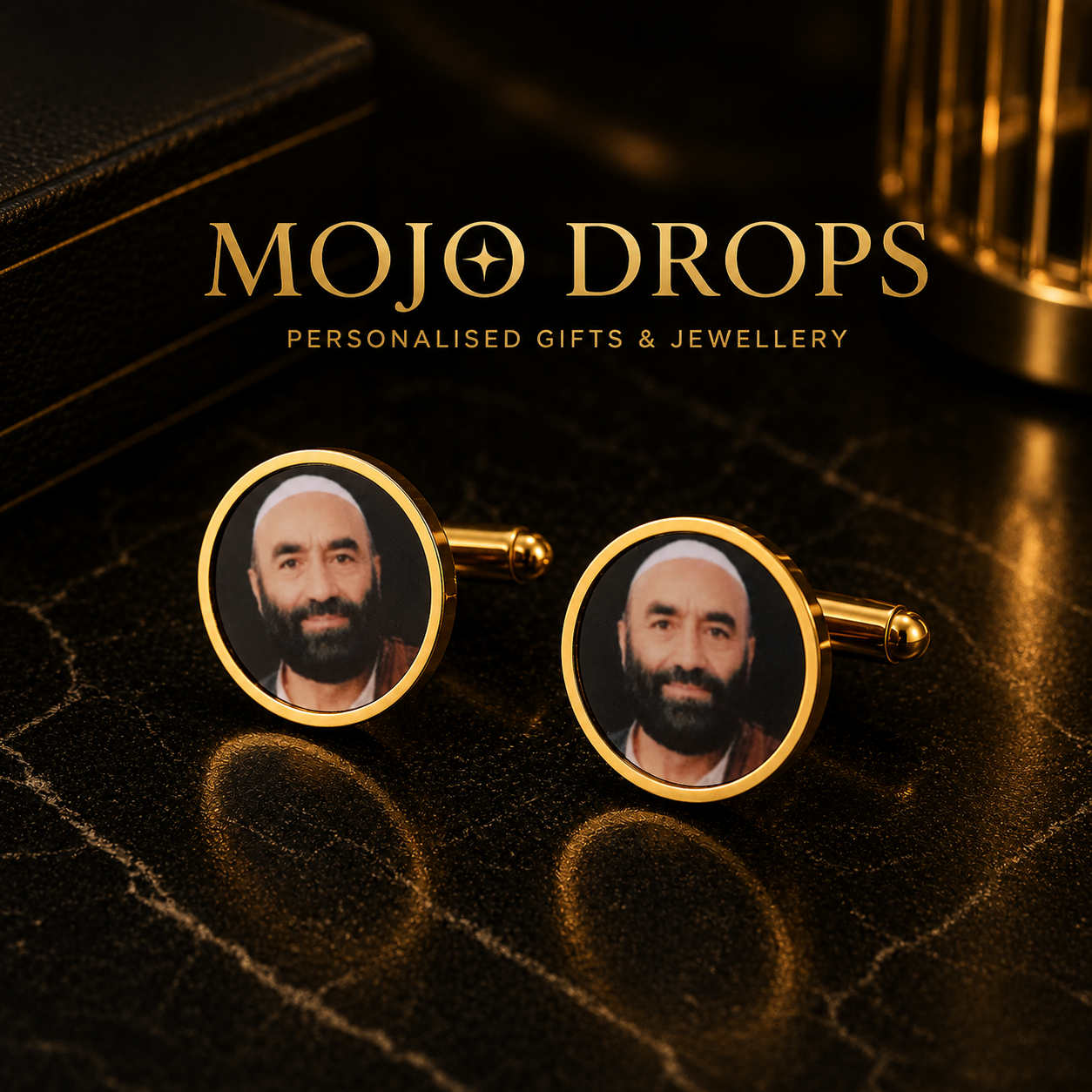 CD318  Custom Round Photo Cufflinks