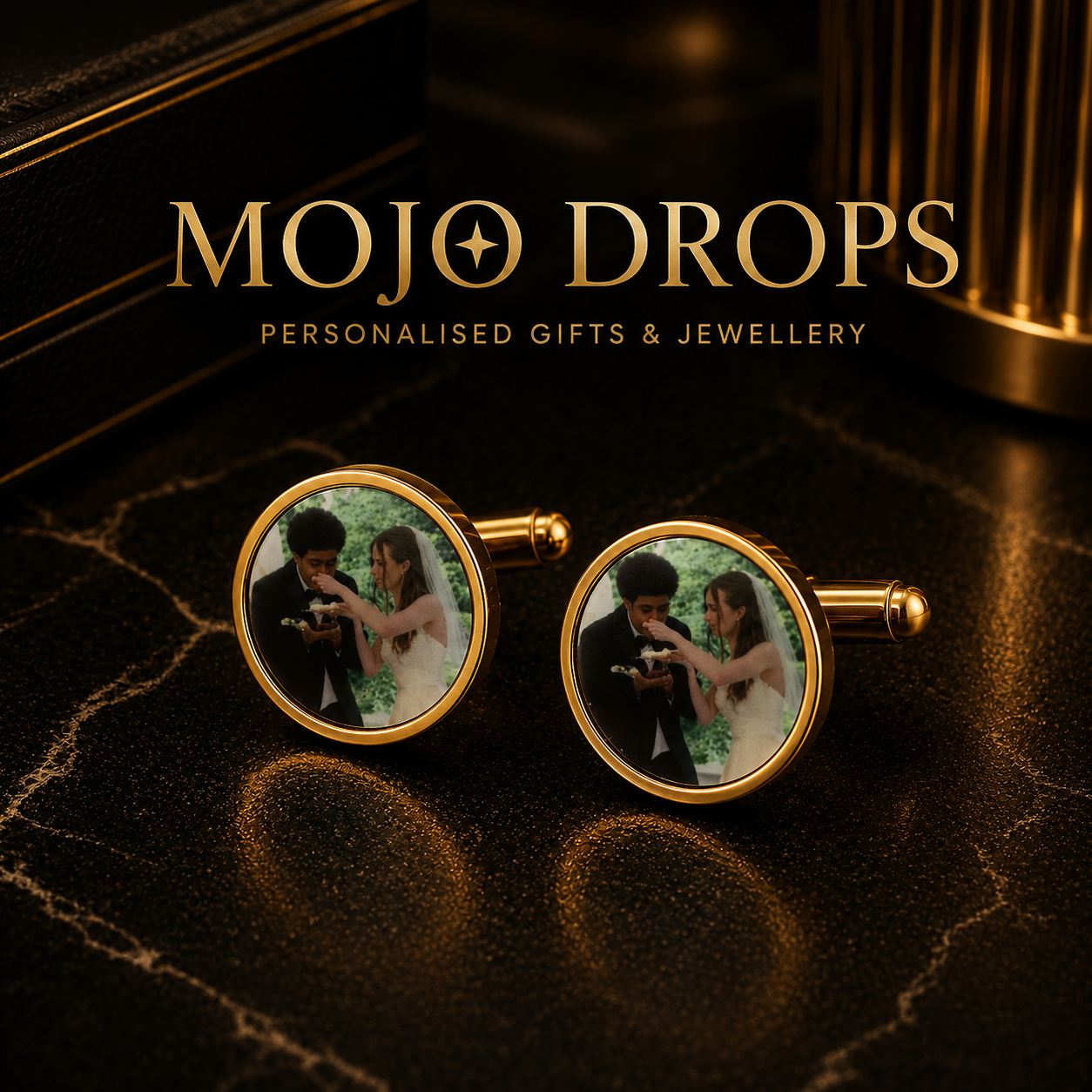 CD318  Custom Round Photo Cufflinks