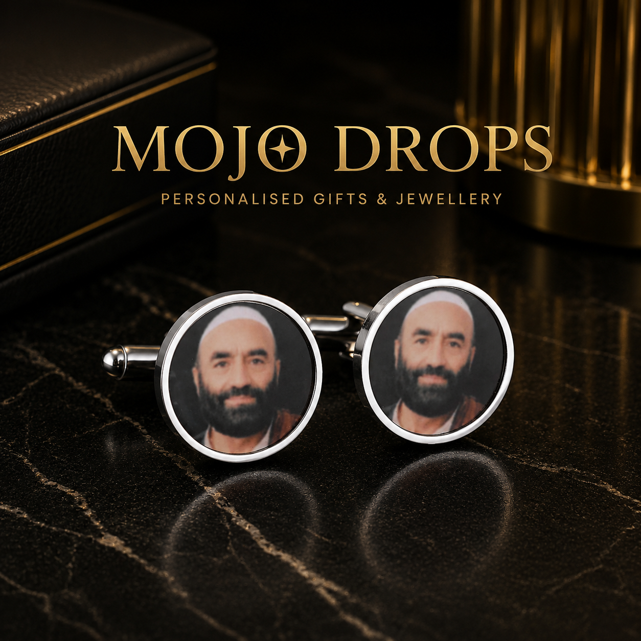 CD318  Custom Round Photo Cufflinks