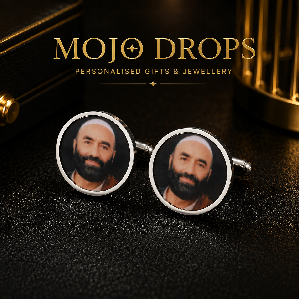 CD318  Custom Round Photo Cufflinks