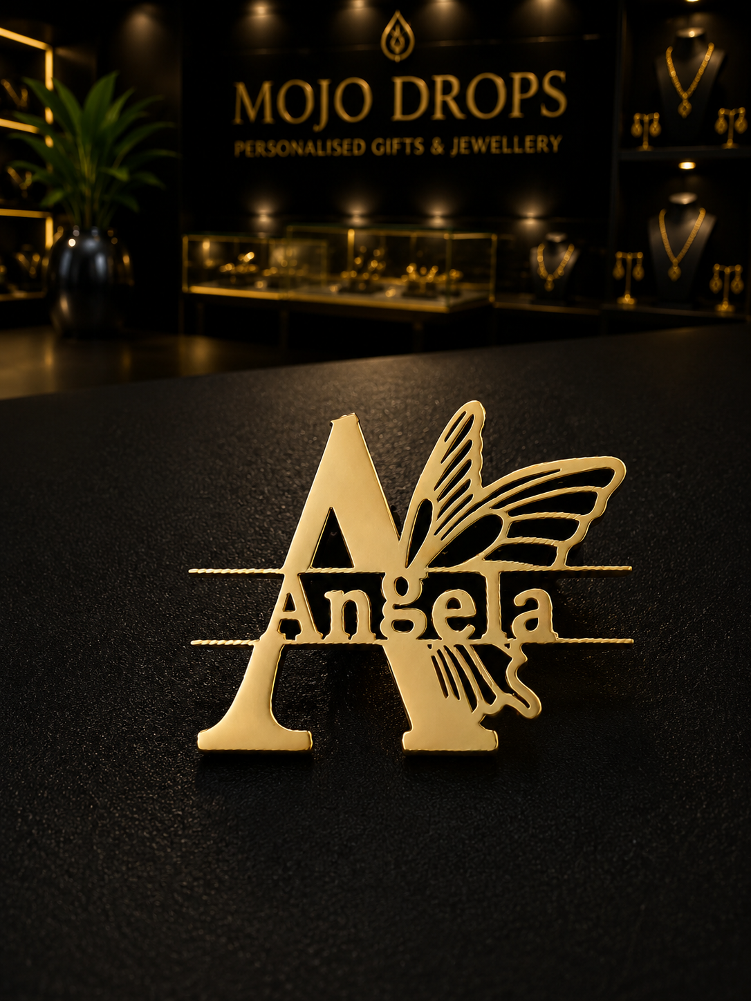 Butterfly Letter Name Brooch