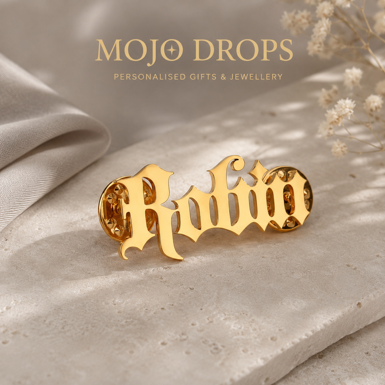 Gothic Name Brooch