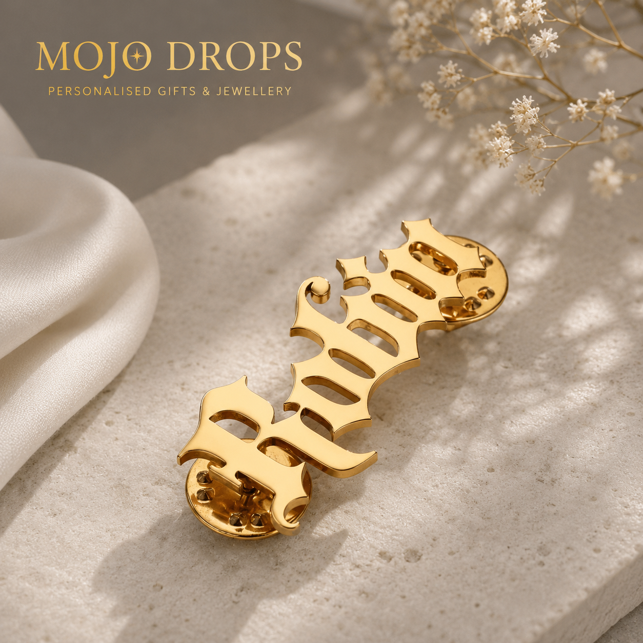 Gothic Name Brooch