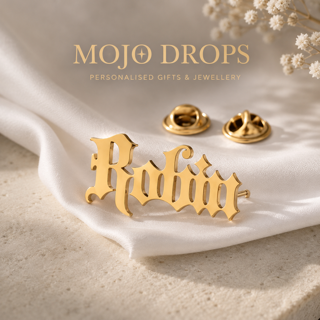 Gothic Name Brooch