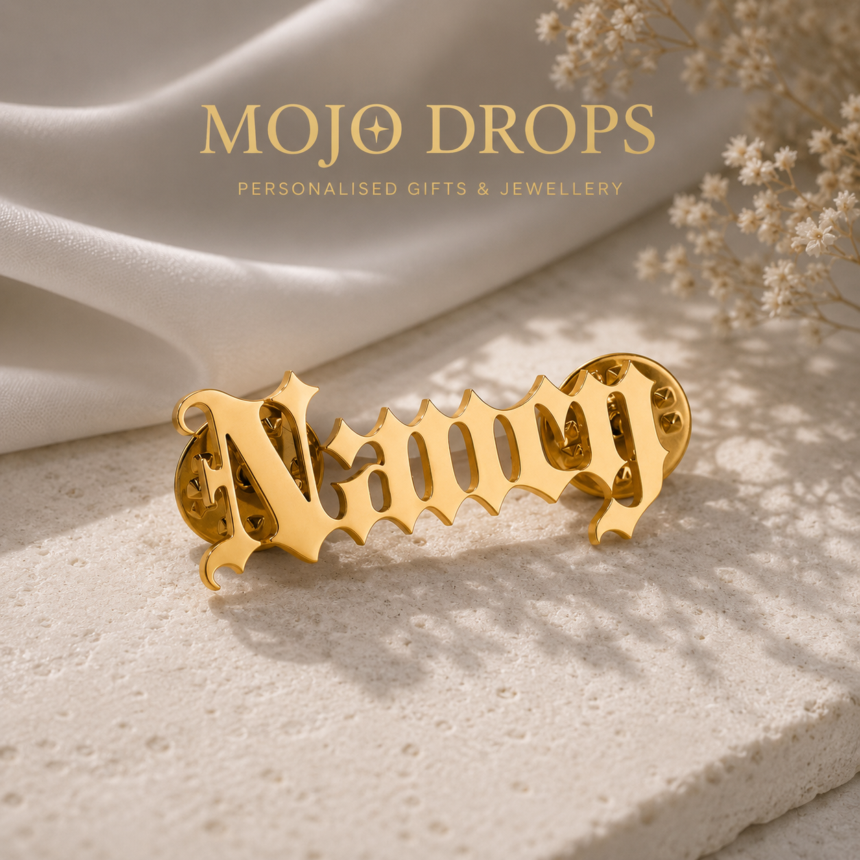 Gothic Name Brooch
