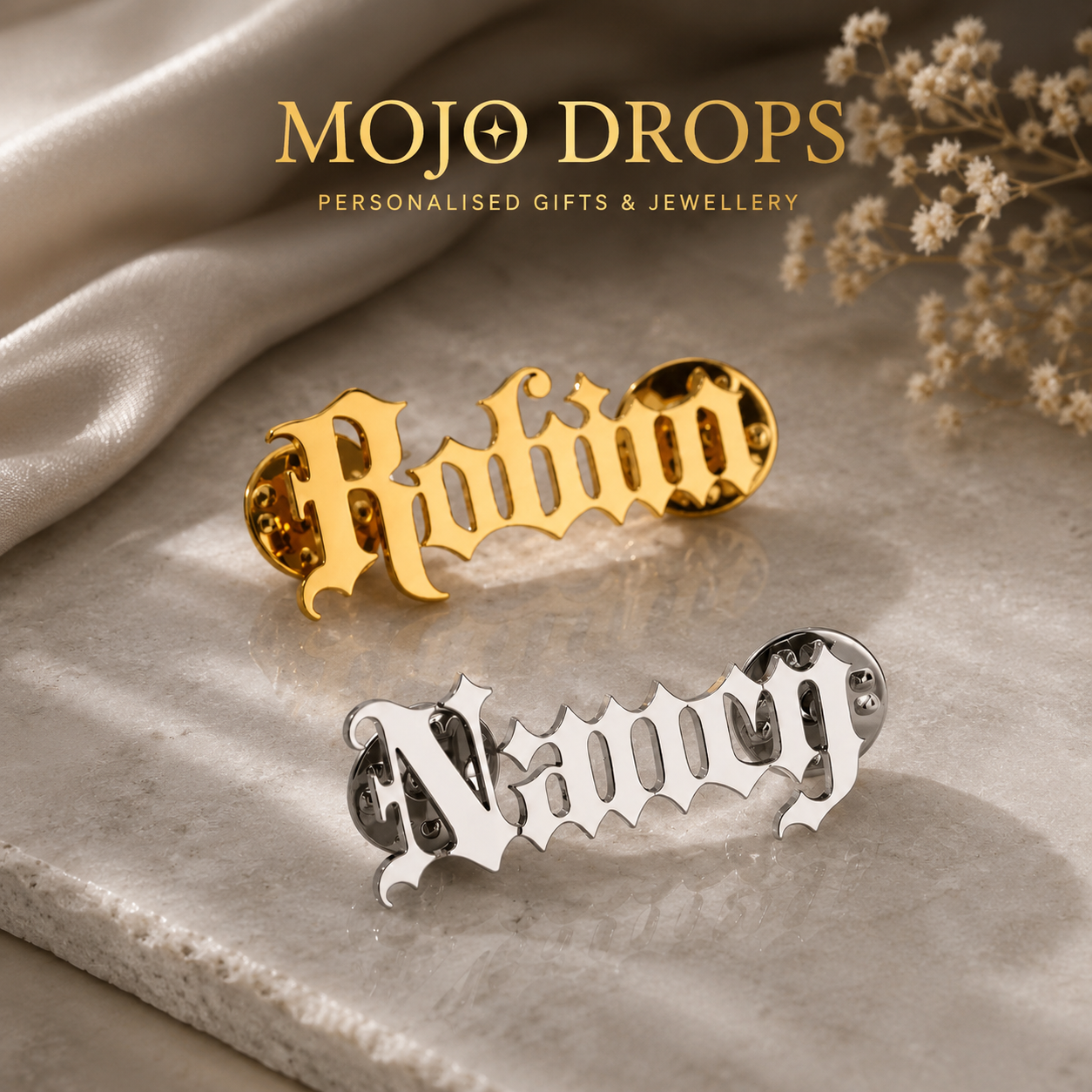 Gothic Name Brooch