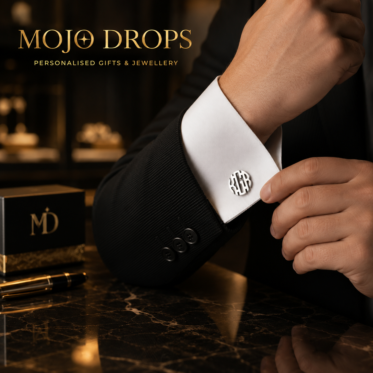 CD072 Classic Monogram Cufflinks