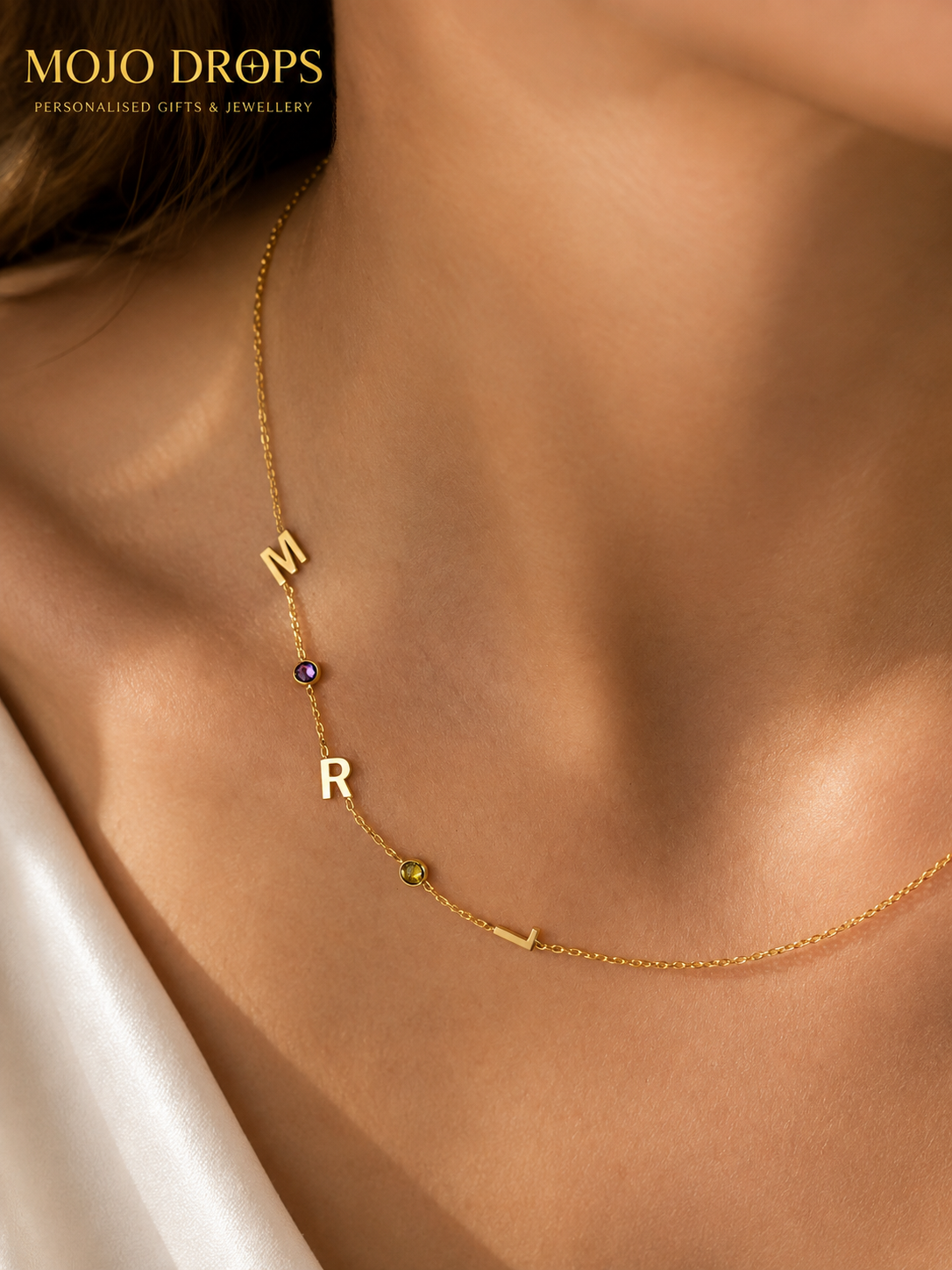Initial Birthstone Necklace