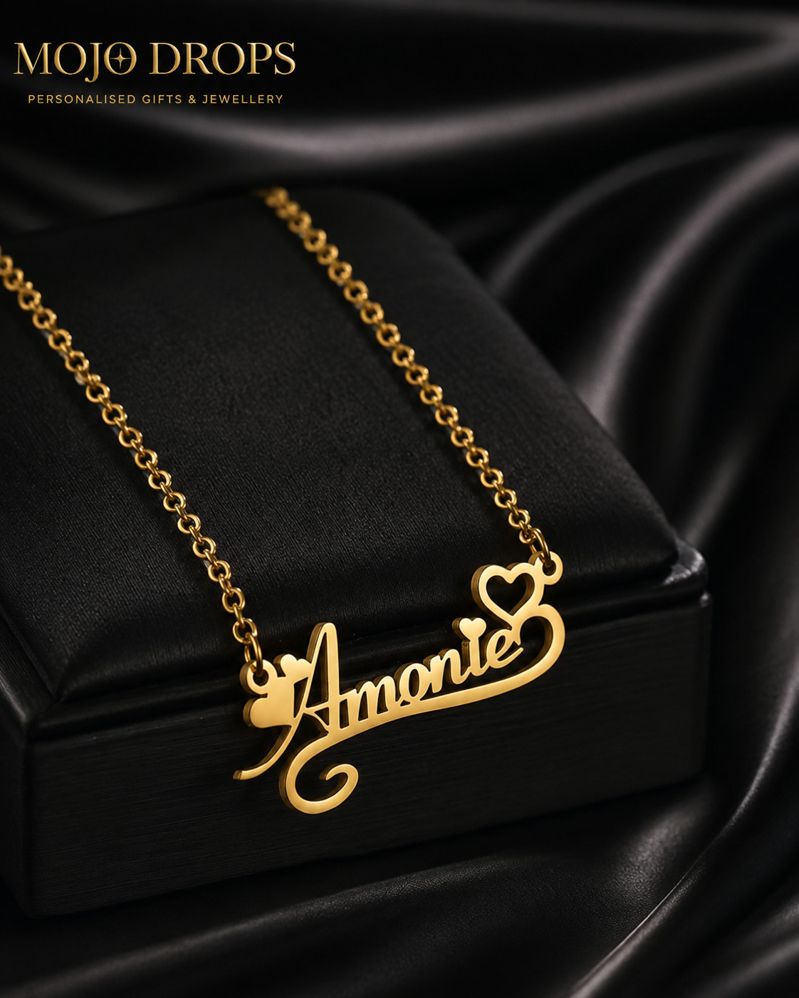Custom Hollow Heart Name Necklace for Women