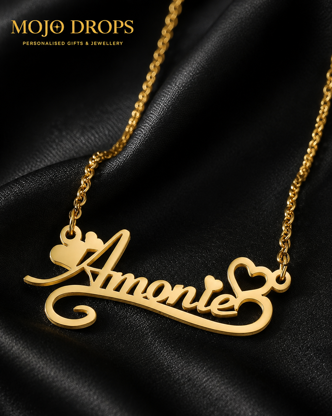 Custom Hollow Heart Name Necklace for Women