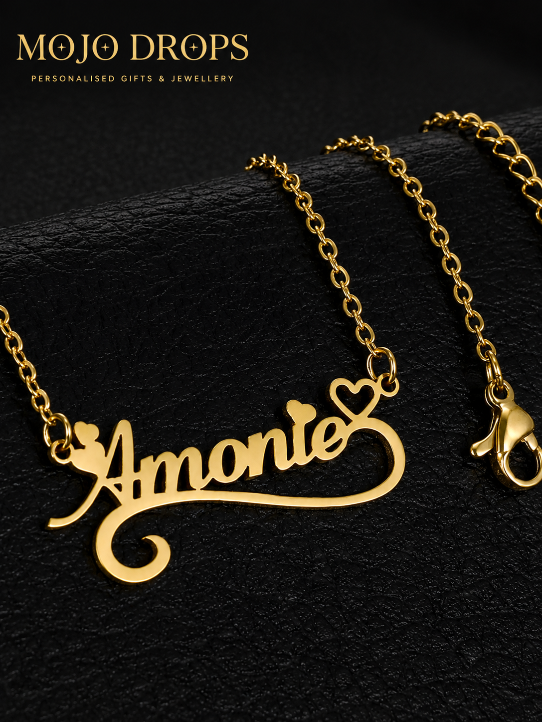 Custom Hollow Heart Name Necklace for Women