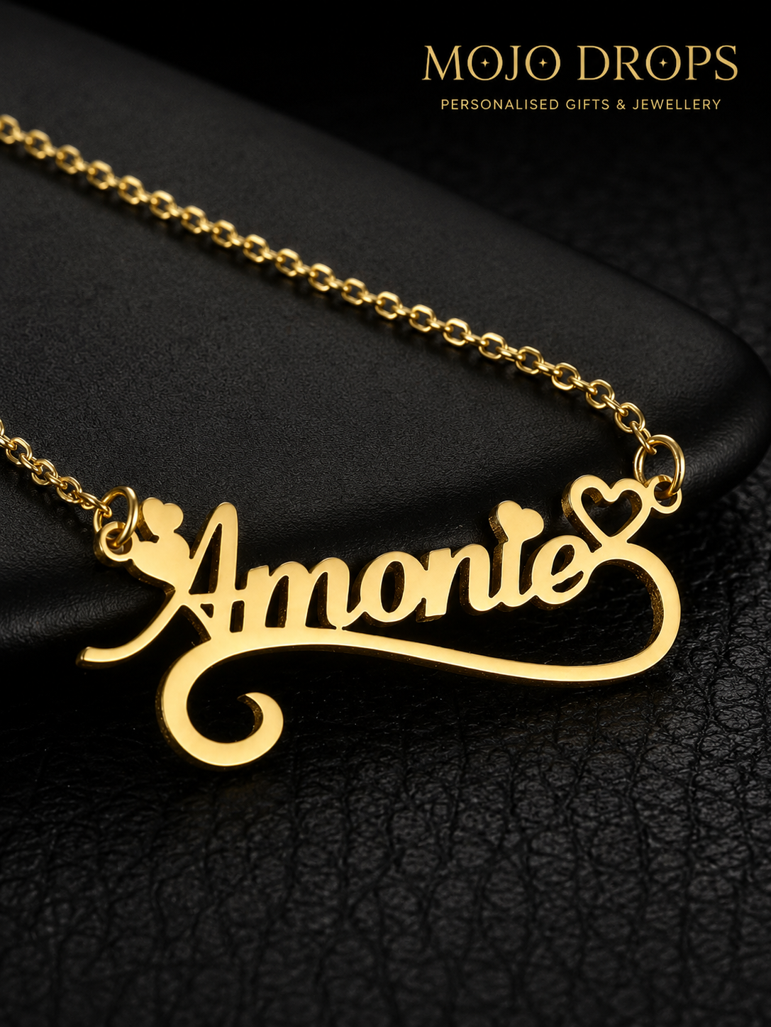 Custom Hollow Heart Name Necklace for Women