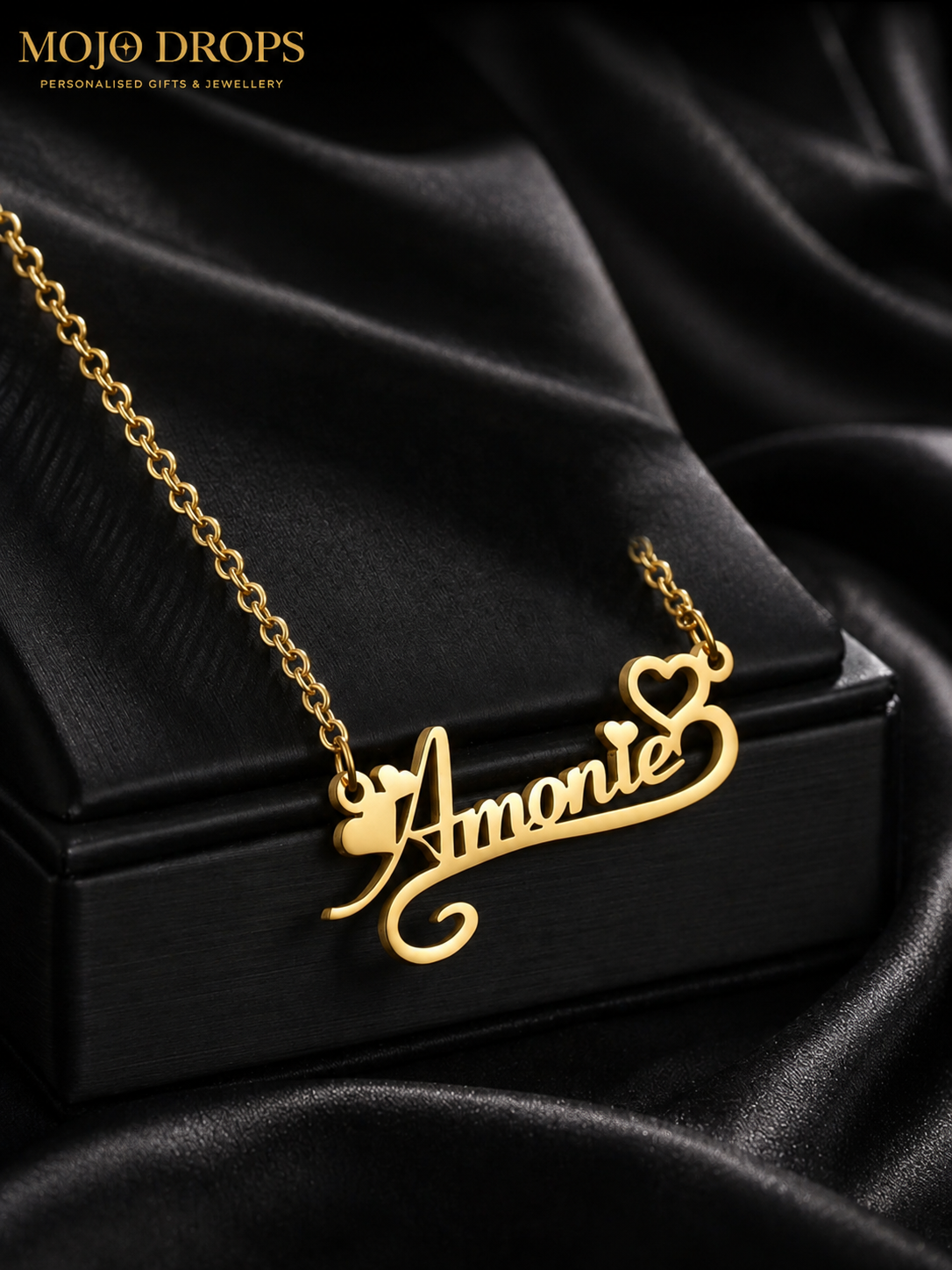 Custom Hollow Heart Name Necklace for Women
