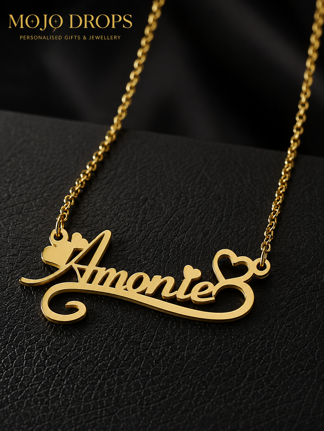 Custom Hollow Heart Name Necklace for Women