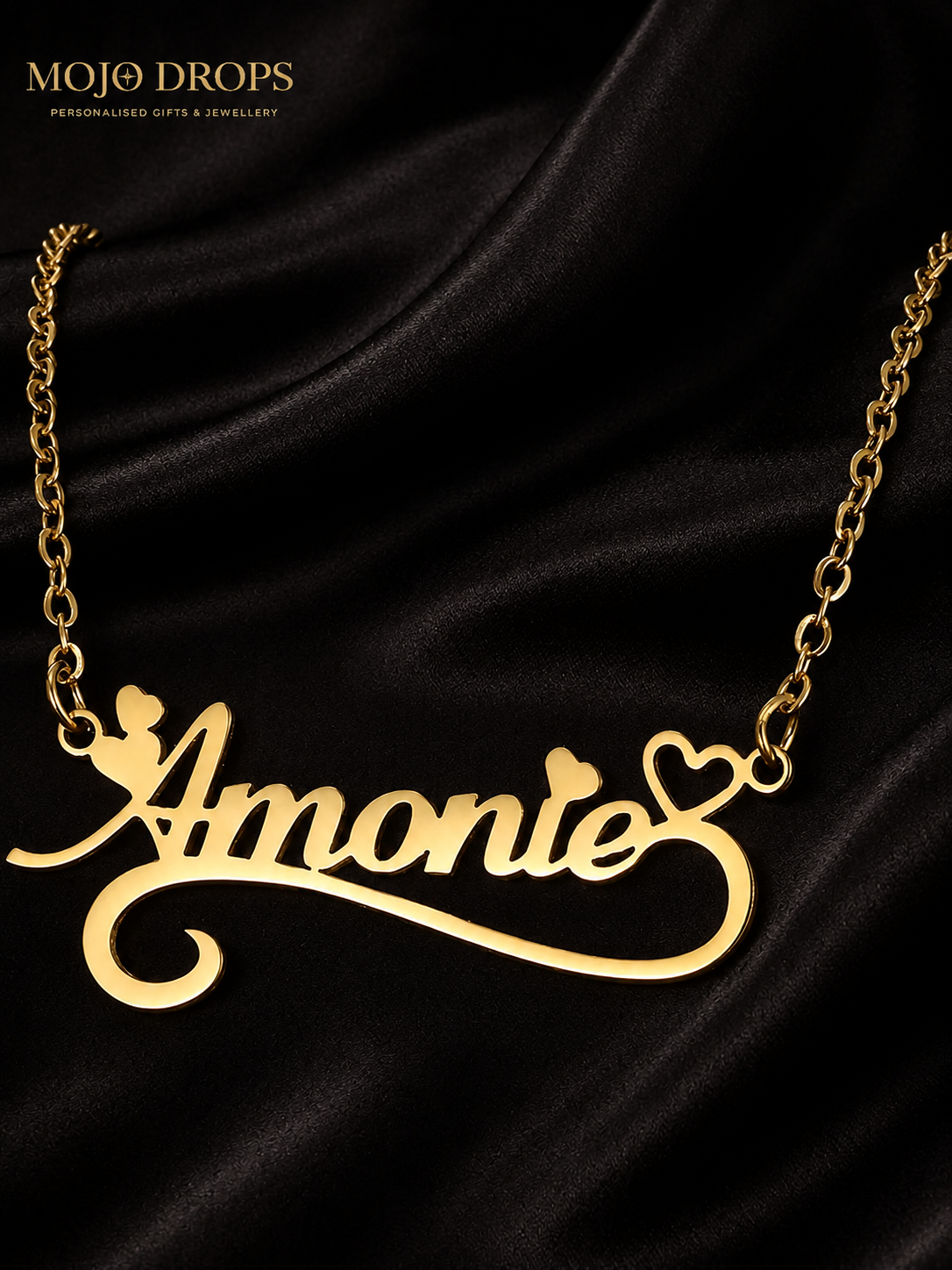 Custom Hollow Heart Name Necklace for Women