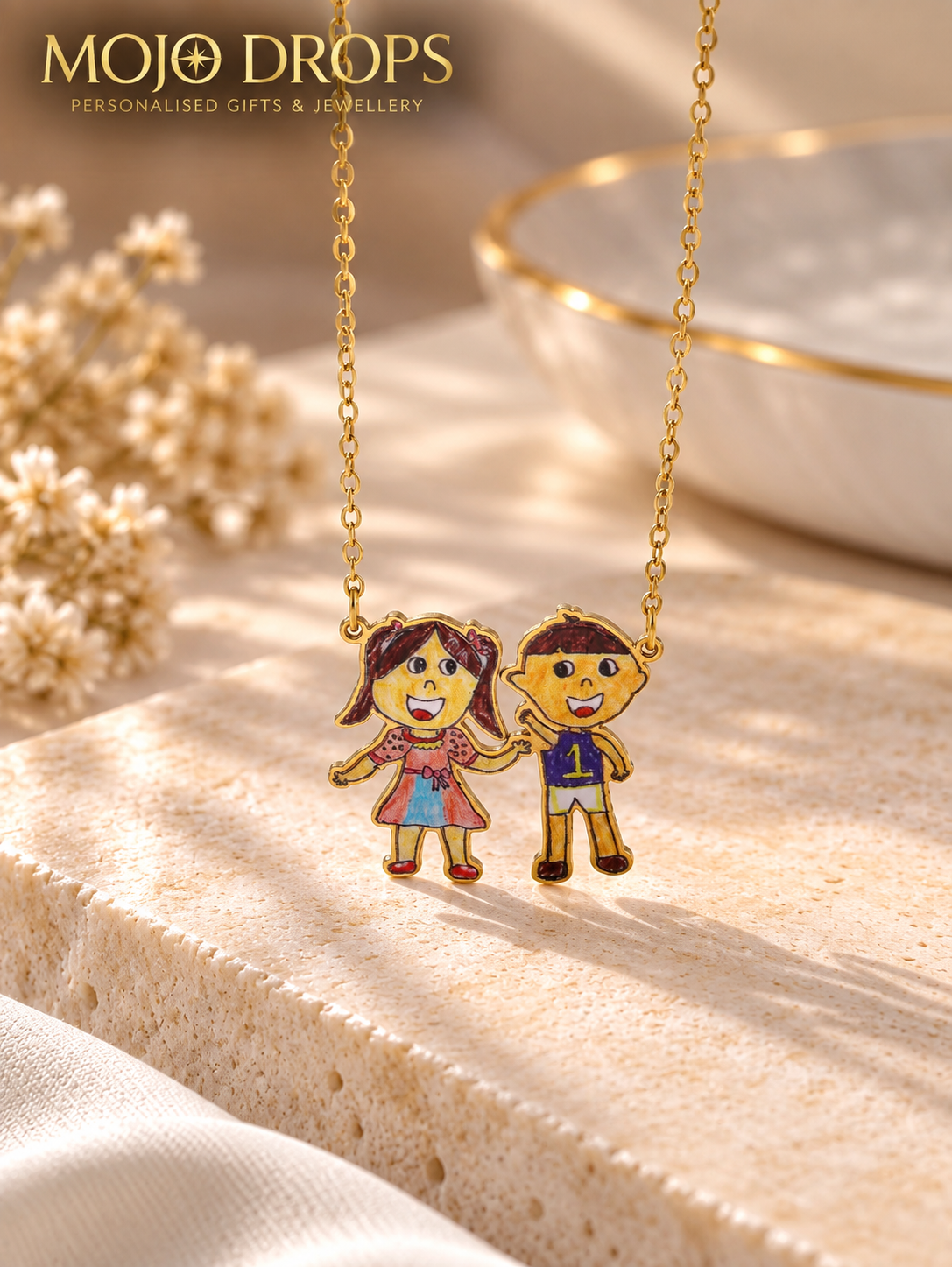 Custom Kids Drawing Necklace