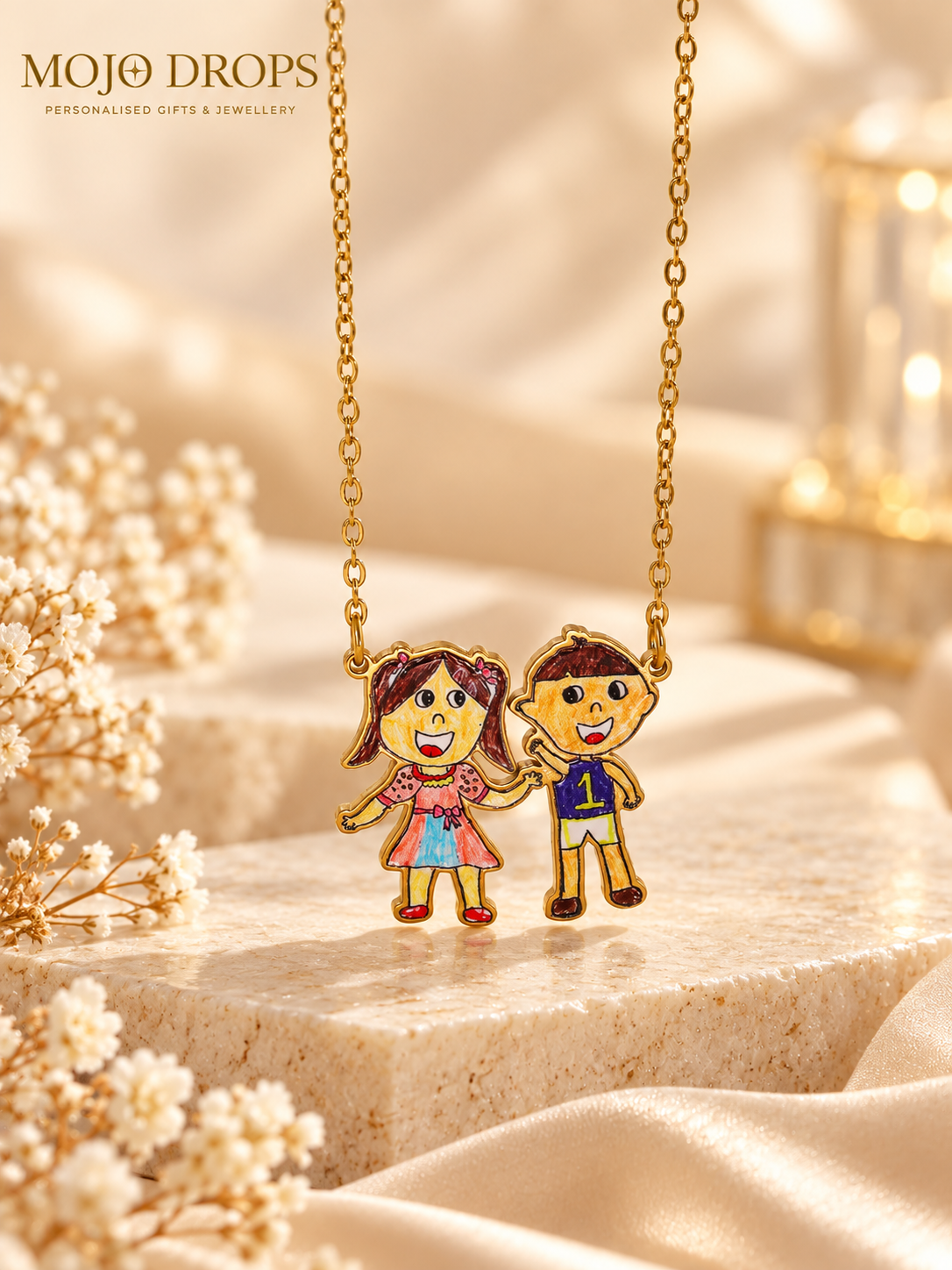 Custom Kids Drawing Necklace