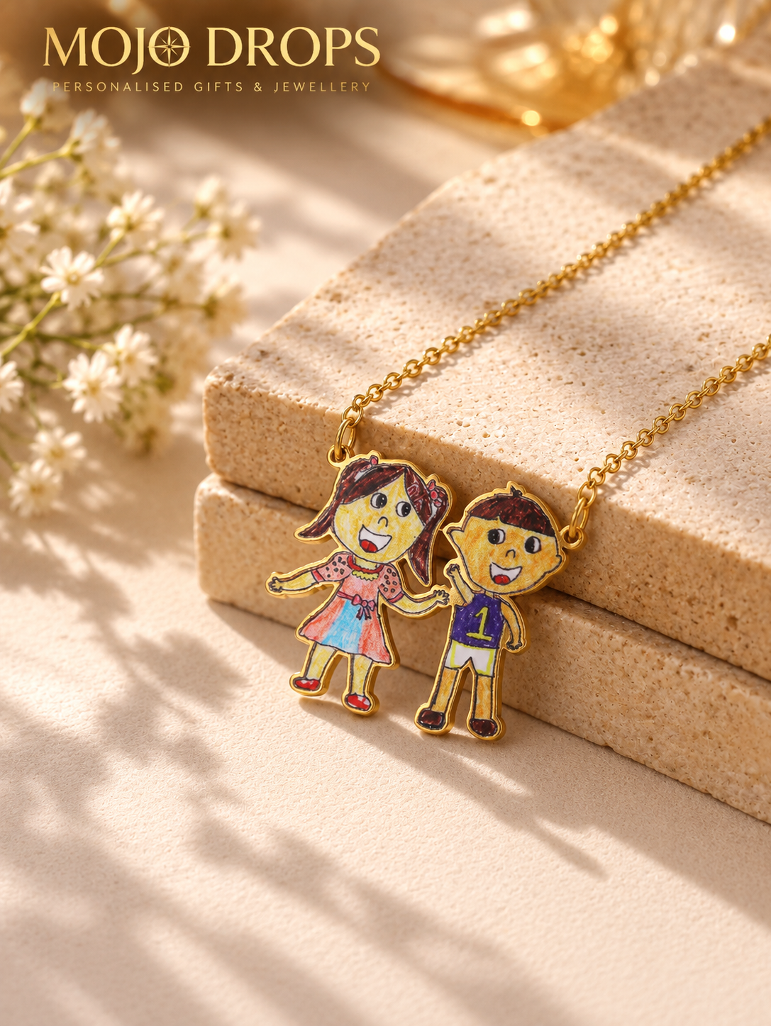 Custom Kids Drawing Necklace
