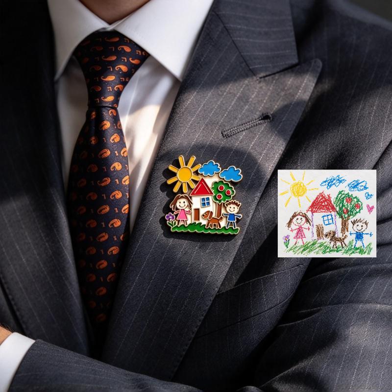Customizable, cute and delicate painted anime cartoon brooch