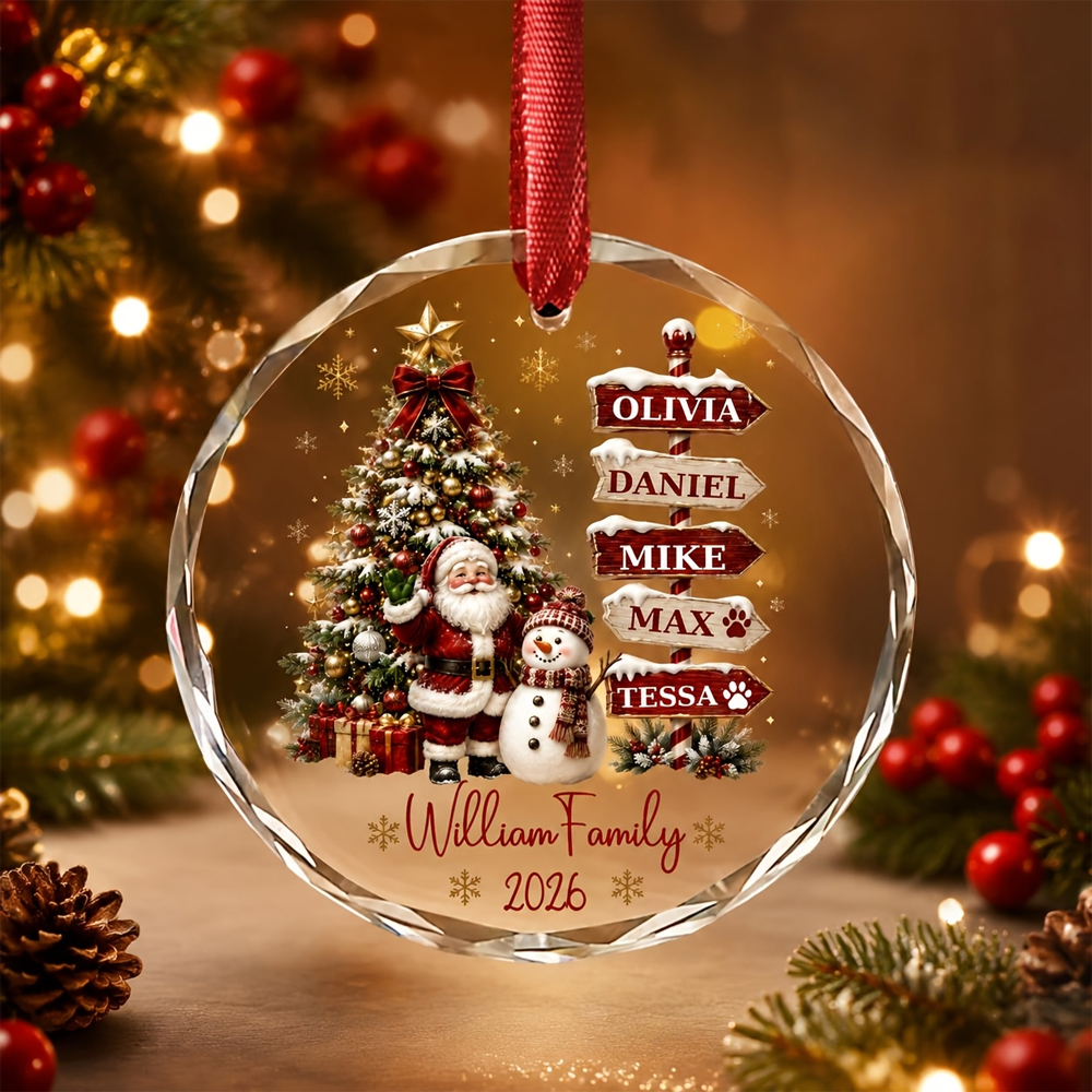 MOJO DROPS Custom Glass Name Christmas Ornament
