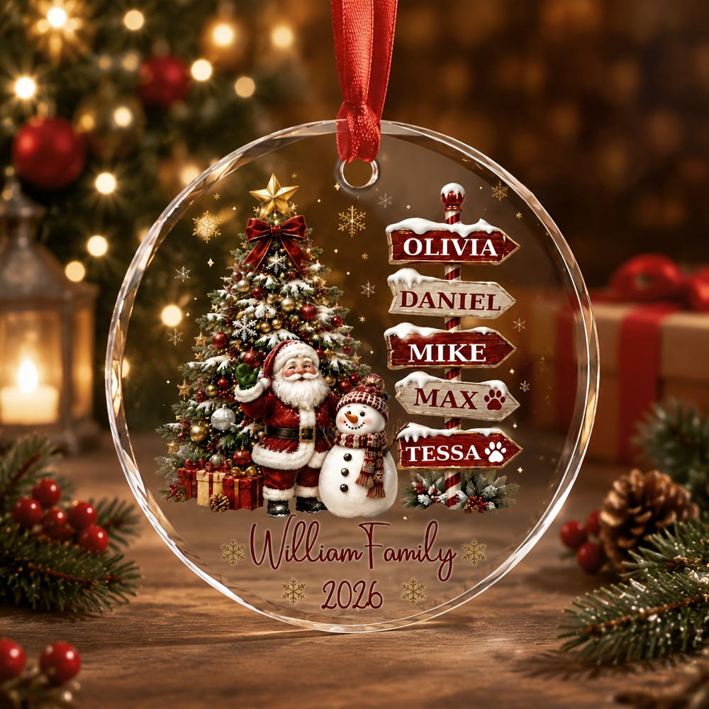 MOJO DROPS Custom Glass Name Christmas Ornament