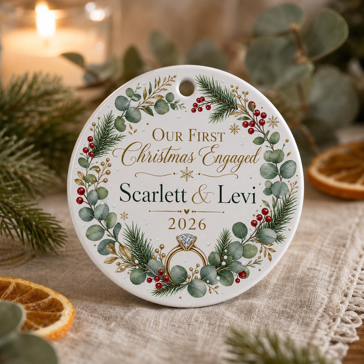 MOJO DROPS Custom Ceramic Designs Name Ornament