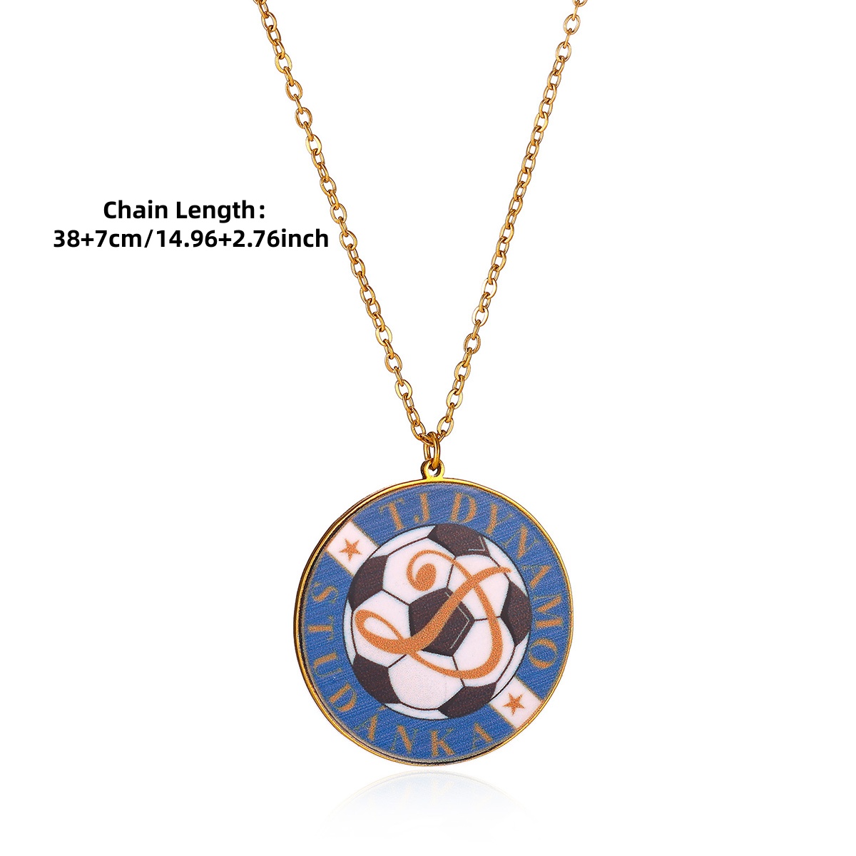MOJO DROPS Custom stainless steel necklace with colorful logo design