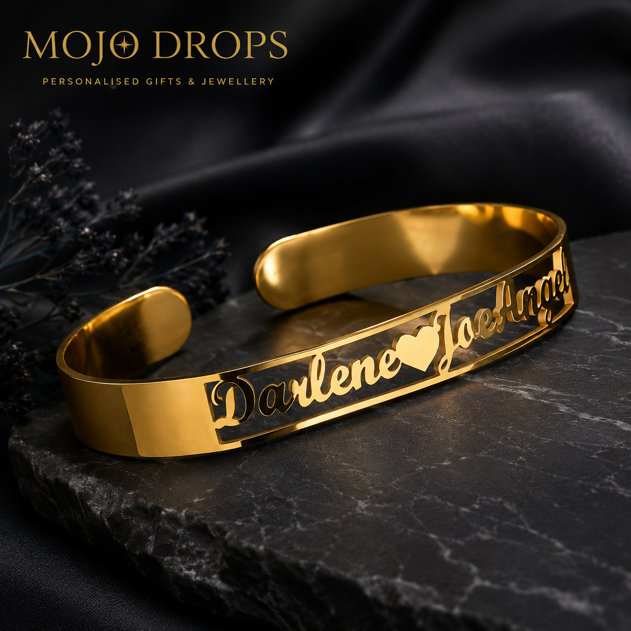 BD020 Double Name Cuff Bracelet