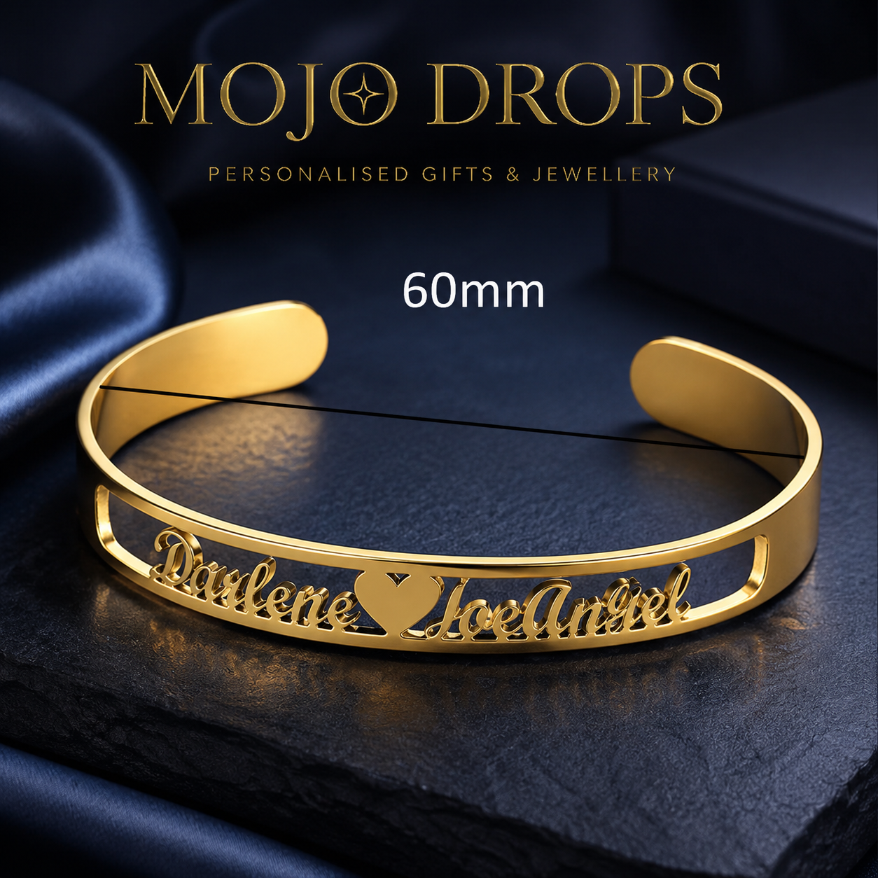 BD020 Double Name Cuff Bracelet