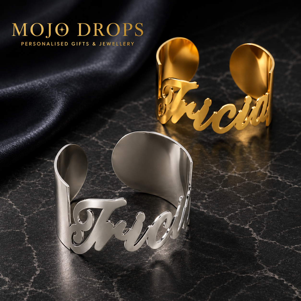 BD0363 Cursive Cuff Bracelet