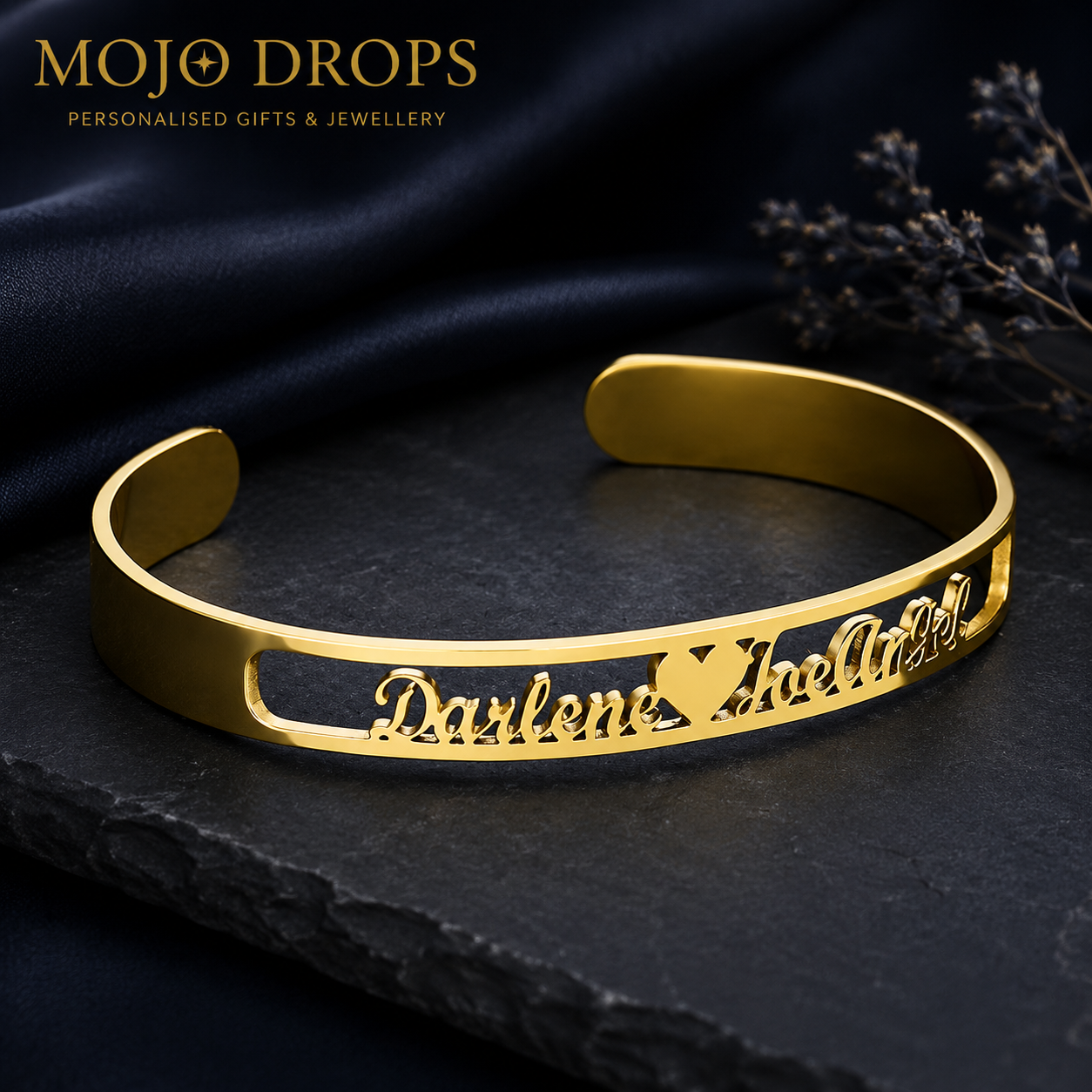 BD020 Double Name Cuff Bracelet