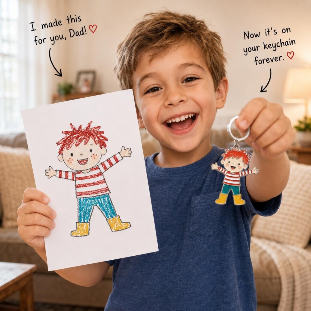 MOJO DROPS Custom Cute Kids Drawing Keyring