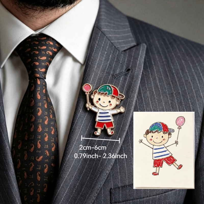 Custom cartoon‑pattern hand‑drawn design lapel badge brooch