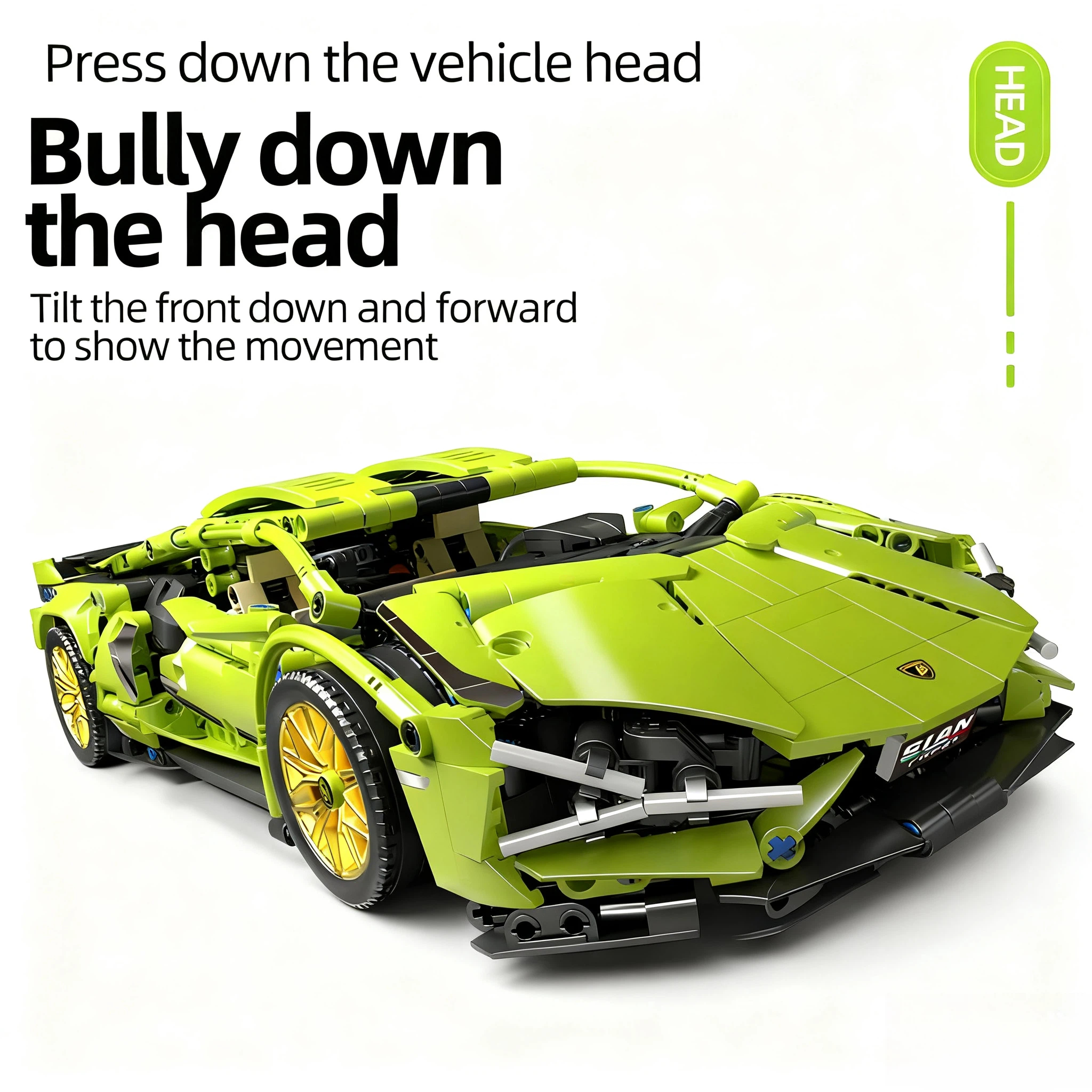 1:14 Green Bull Supercar Building Set – 1280pcs