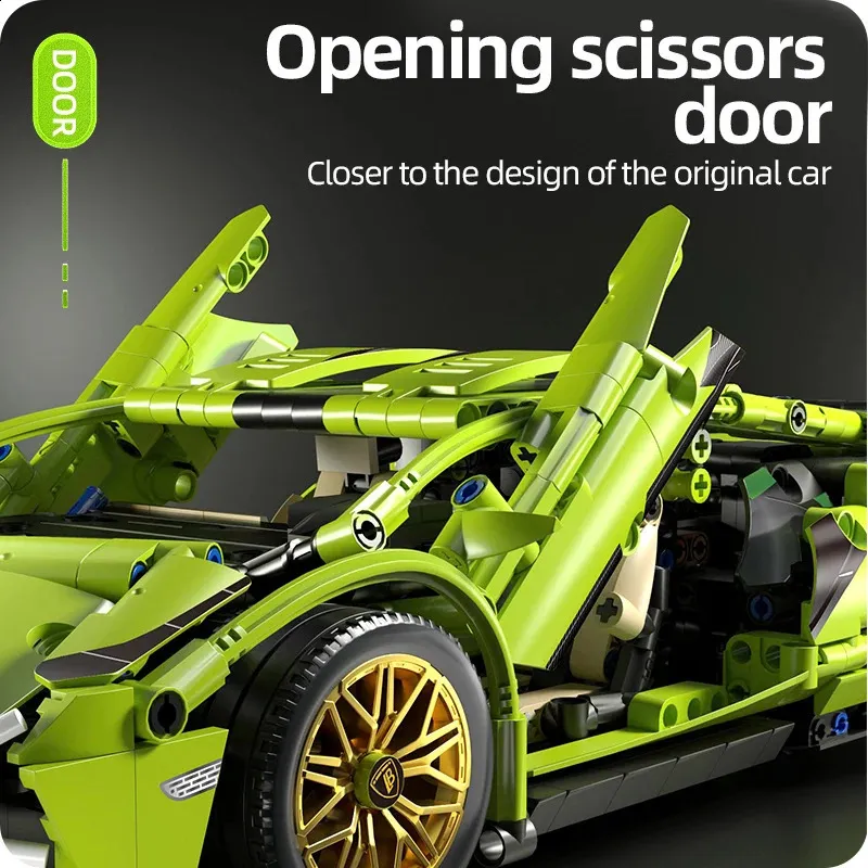 🔥New Year: Get 50% OFF🏎️1:14 Green Bull Supercar Building Set – 1280pcs