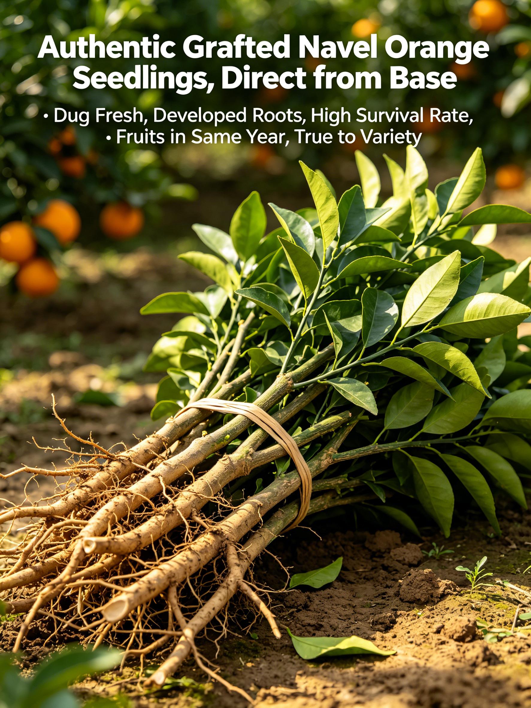 Navel Orange Seedling Non-GMO Easy Grow Sweet Edible Fruit Tree Outdoor Garden Yard Patio Balcony Potted