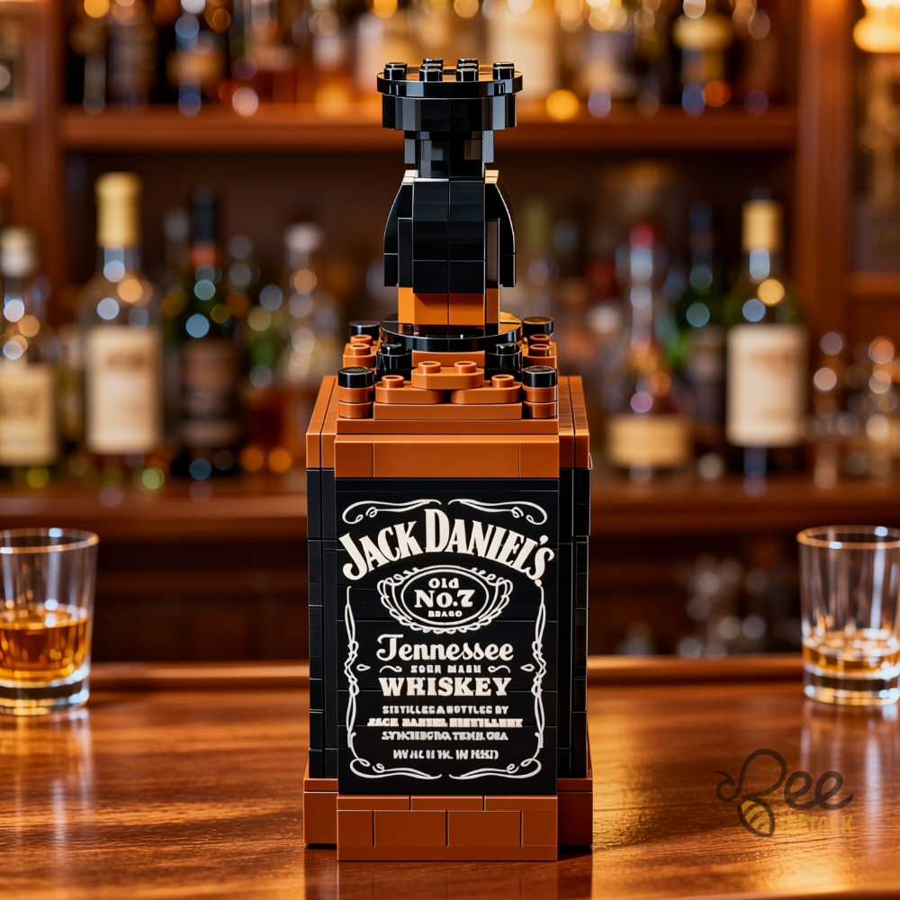 🍾Brick-Built Hennessy Cognac Bottle – Custom Bourbon Display – Bar Decor Gift for Him – Collector Alcohol Replica