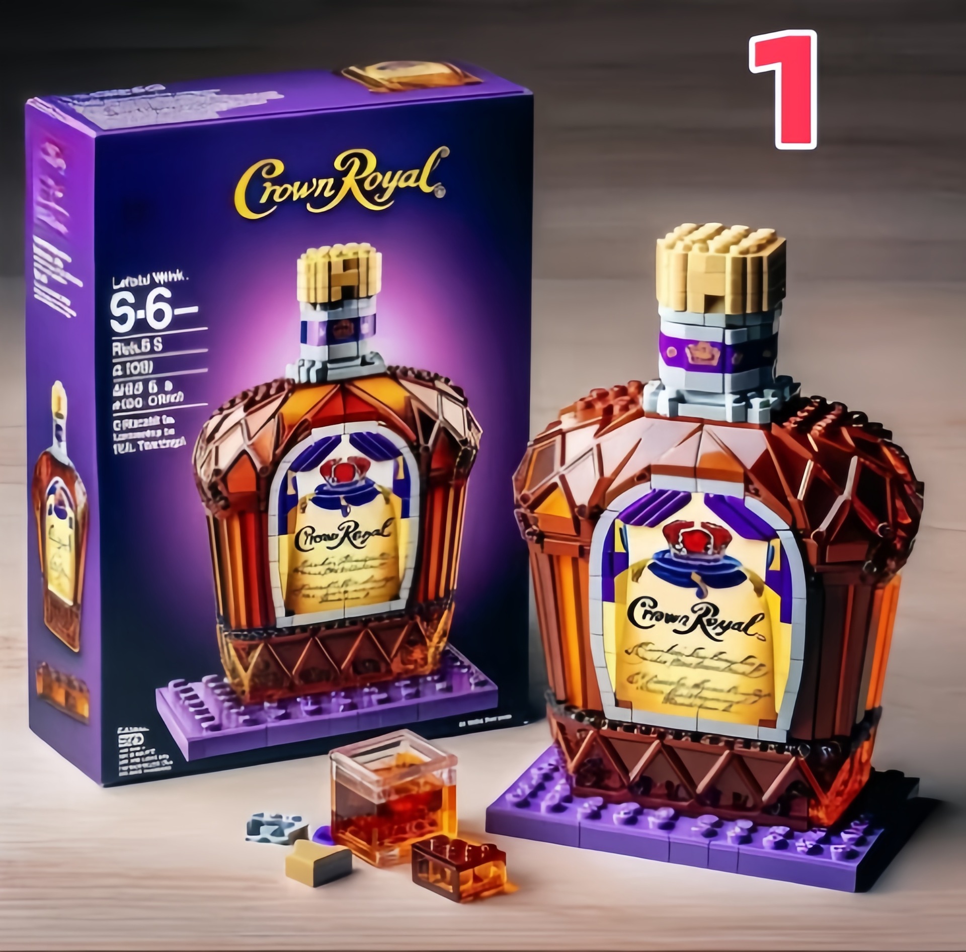 🍾Brick-Built Hennessy Cognac Bottle – Custom Bourbon Display – Bar Decor Gift for Him – Collector Alcohol Replica