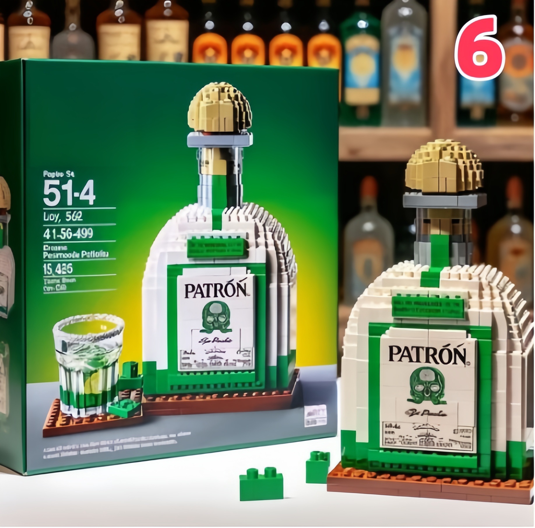 🍾Brick-Built Hennessy Cognac Bottle – Custom Bourbon Display – Bar Decor Gift for Him – Collector Alcohol Replica