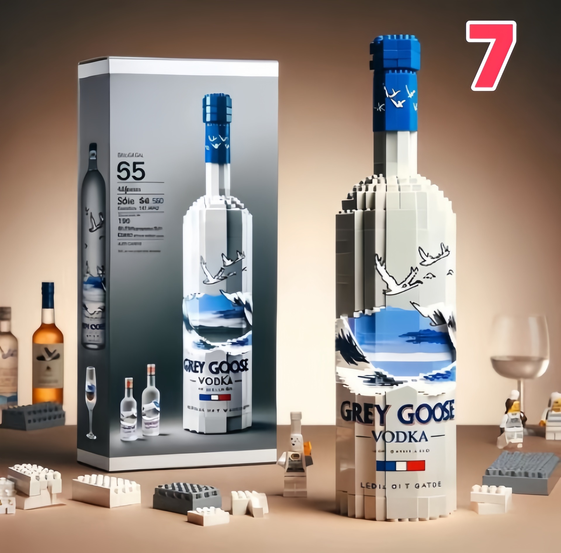 🍾Brick-Built Hennessy Cognac Bottle – Custom Bourbon Display – Bar Decor Gift for Him – Collector Alcohol Replica