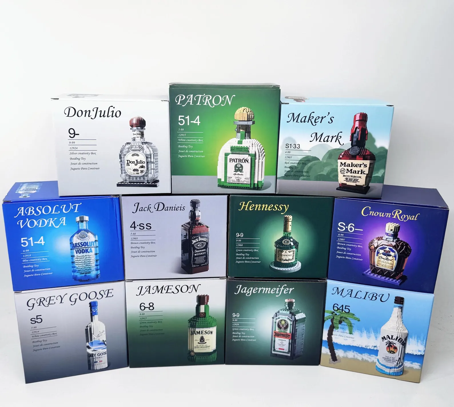 🍾Brick-Built Hennessy Cognac Bottle – Custom Bourbon Display – Bar Decor Gift for Him – Collector Alcohol Replica