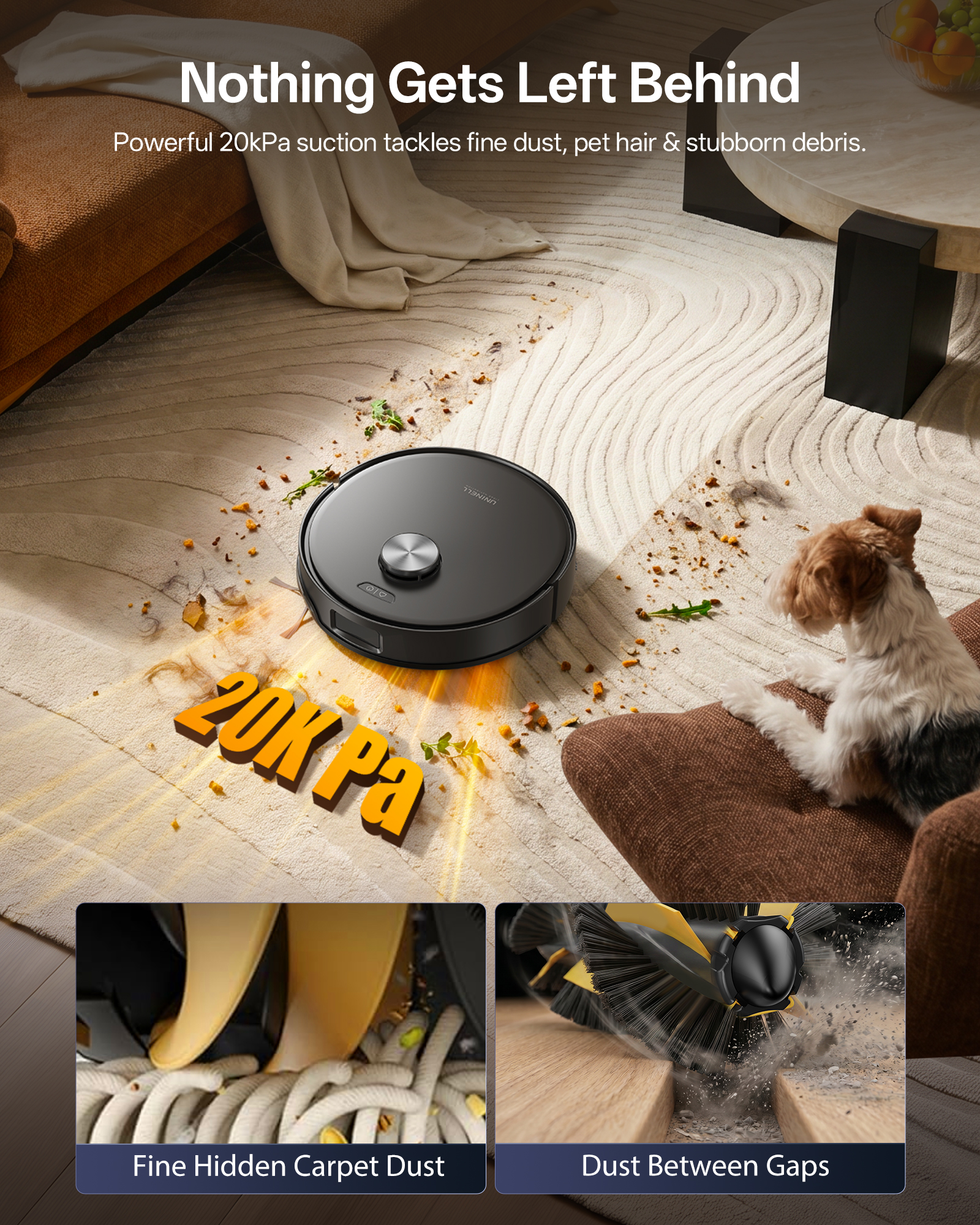 Uninell Z10 Robot Vacuum and Mop Combo with Self-Emptying,20000Pa & Self-cleaning