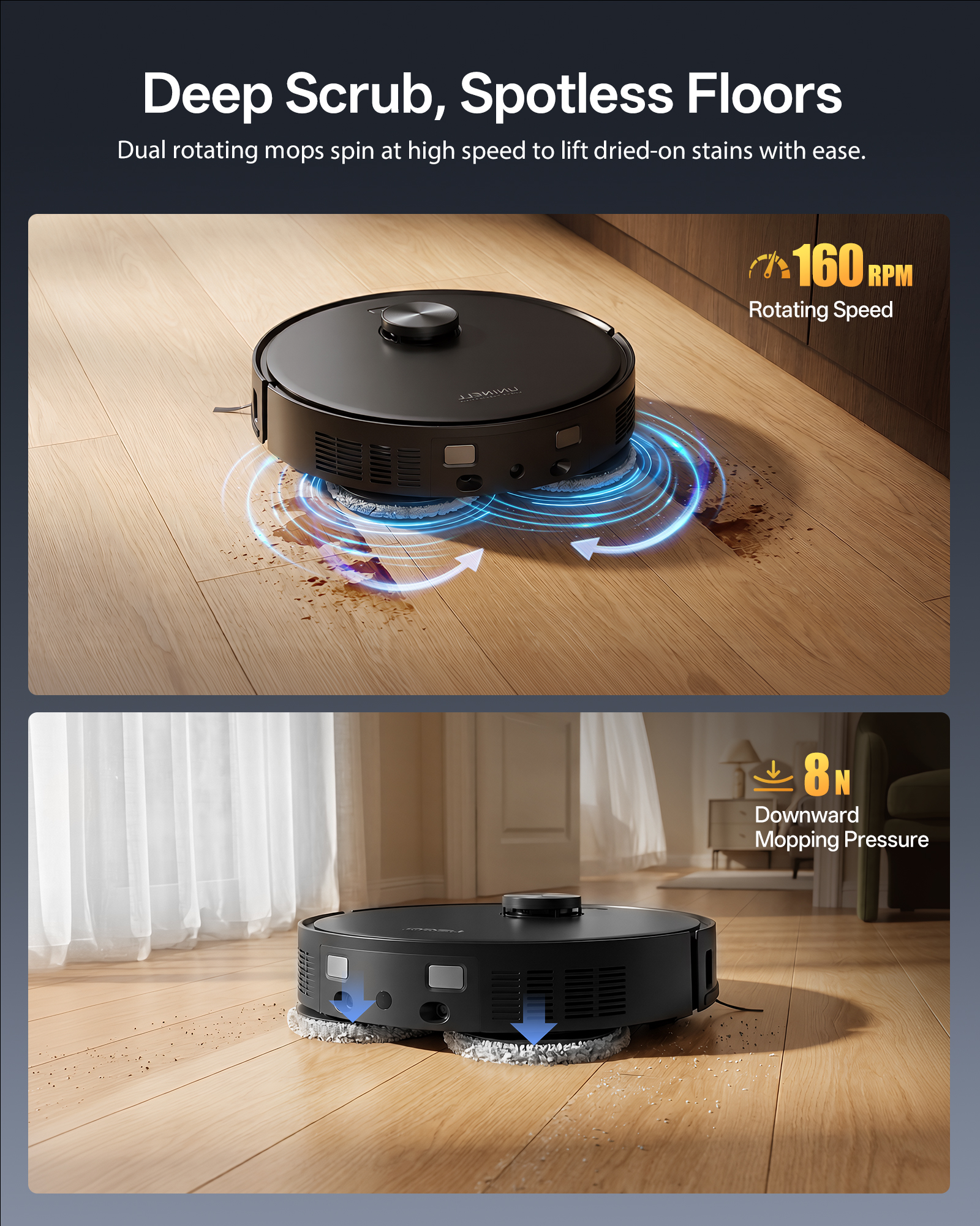 Uninell Z10 Robot Vacuum and Mop Combo with Self-Emptying,20000Pa & Self-cleaning